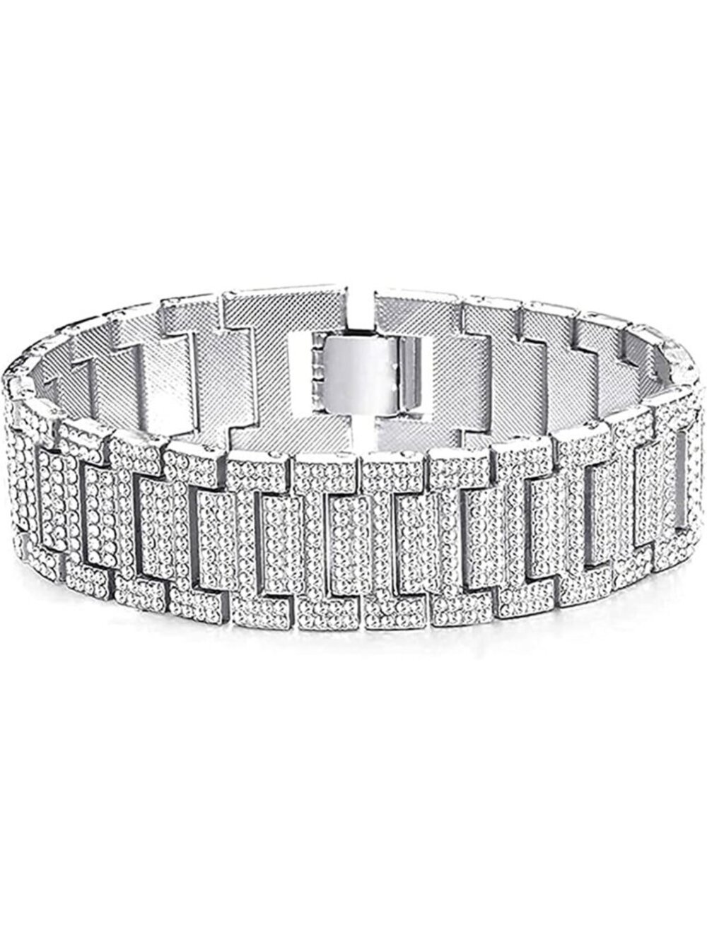 Iced Out 21mm Men's Gold Plated CZ Diamond Cuban Link Bracelet - Hip Hop Style